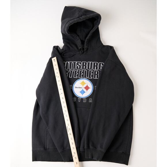 Vintage Y2K Pittsburgh Steelers Hoodie Mens L Black NFL Football Graphic 2000s - Picture 5 of 10